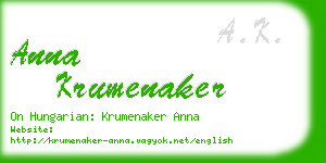 anna krumenaker business card